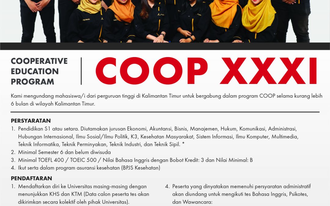 Seleksi Program Cooperative Education (COOP) Angkatan XXXI
