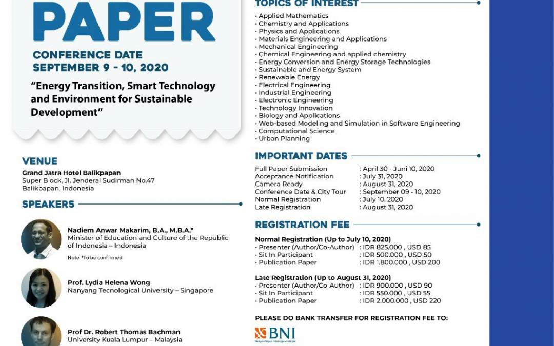 CALL FOR PAPER BORNEO INTERNATIONAL CONFERENCE ON APPLIED MATHEMATIC AND ENGINEERING BICAME 3rd 2020